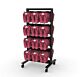 Vertik 26″ Retail Stand with 24 Hooks and 8 Hangrails | Chic Black.  Setting Dimensions: 26