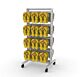 Vertik 26″ Retail Stand with 24 Hooks and 8 Hangrails | Pure White.  Setting Dimensions: 26