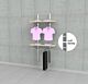 SlatStrip Wall Mounted Retail Clothing Display Kit with 2 Wood Shelves, 48″ Hanging Rail & 2 Faceouts