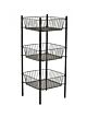 Metal 3-Tier Wire Square Bin Display in black finish.  19
