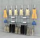 SlatStrip Vertical Wall Mounted Retail Display Kit for 4 Glass Shelves with 8 Faceouts and 4 Hanging Rails