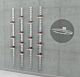 SlatStrip Vertical Wall Mounted Retail Shoe Display Kit with 32 Ellipse Wire Adult Shoe Displayers