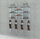 SlatStrip Vertical Wall Mounted Retail Shoe Display Kit for 8 Glass Shelves with 8 Plate Shape Shoe Displayers