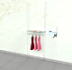 Cable Clothing Unit for 1 Glass Shelf and 1 Hanging Rail – 36″.  Adjustable Height: up to 19' and Width of 36