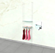 Cable Clothing Unit for 2 Glass Shelves and 1 Hanging Rail.  Setting Dimensions: Height: up to 19', Width: 24