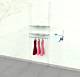 Cable Clothing Unit for 1 Glass Shelf and 1 Hanging Rail – 36″.  Adjustable Height: up to 19' and Width of 36