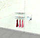 Cable Clothing Unit for 1 Glass Shelf and 1 Hanging Rail – 36 Extension Kit. Adjustable Height: up to 19' and Width of 36