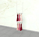 Cable Clothing Unit with 2 Hanging Rails – 24″.  Adjustable Height: up to 19' and Width of 24