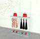 Cable Clothing Unit for 4 Glass Shelves with 2 Hanging Rails – 36″.  2 Sections.  Adjustable Height: up to 19' and Width of 36