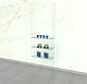 Cable ceiling-to-floor kit for shelving.  Adjustable from 36” to 19’ and can accommodate glass shelves up to 36” L and 8” to 16” D.  
