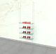 Floor to Ceiling Cable Kit for 4 Glass Shelves