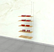 Floor to Ceiling Cable Extension Kit for 5 Wood Shelves.  Adjustable from 36” to 19’ and can accommodate glass shelves up to 36” L and 8” to 16” D.  