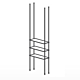 Floor to Ceiling Tube Kit for 3 Glass Shelves 