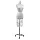 Female Dressmaker Form With Chrome Base.  This pinnable form is a size 6 with Base and Neck Cap included.  