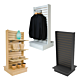 T-Shaped Slatwall Merchandiser offers a large amount of display space with a relatively small footprint. At 25 1/2” W x 24” D x 54” H, it provides around 16 square feet of display area while taking up only about 2 square feet of floorspace.  