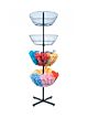 The Spinning Basket Rack comes in a black finish and is 66