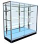 The Standard Full View Trophy Showcase features a silver or black aluminum frame that is 54