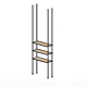 Floor to Ceiling Tube Kit for 3 Wood Shelves 