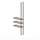Floor to Ceiling Tube Extension Kit for 3 Wood Shelves