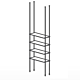 Floor to Ceiling Tube Kit for 4 Glass Shelves  
