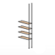 Floor to Ceiling Tube Extension Kit for 4 Wood Shelves