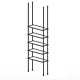 Floor to Ceiling Tube Kit for 5 Glass Shelves