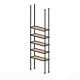 Floor to Ceiling Tube Kit for 5 Wood Shelves 