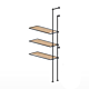 Floor to Wall Tube Extension Kit for 3 Wood Shelves
