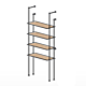 Floor to Wall Tube Kit for 4 Wood Shelves 