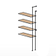 Floor to Wall Tube Extension Kit for 4 Wood Shelves