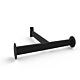 Jet Rail Accessory for the 4-Way Apparel Display with metal tube structure, slotted uprights, and MDF base with Rustic Barn finish.
