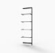 Vertik Wall Mounted Retail Display Shelf Unit, For 4 Shelves, 14″-16″D | Chic Black, Extension, 1-Section