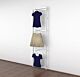 Vertik Wall Mounted Retail Clothing Display Unit with 3 Faceouts | Pure White.  26