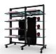 Vertik Retail Clothing and Shelving Stand for 10 Shelves and 2 Faceouts | 2-Sections|Chic Black.  Setting Dimensions: 52