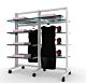 Vertik Retail Clothing and Shelving Stand for 10 Shelves and 2 Faceouts | 2-Sections|Pure White.  Setting Dimensions: 52