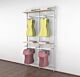 Vertik Wall Mounted Retail Clothing Display Unit for 4 Shelves w/2 Faceouts and 2 Hanging Rails |  Pure White 2- Sections. Setting Dimensions: 51